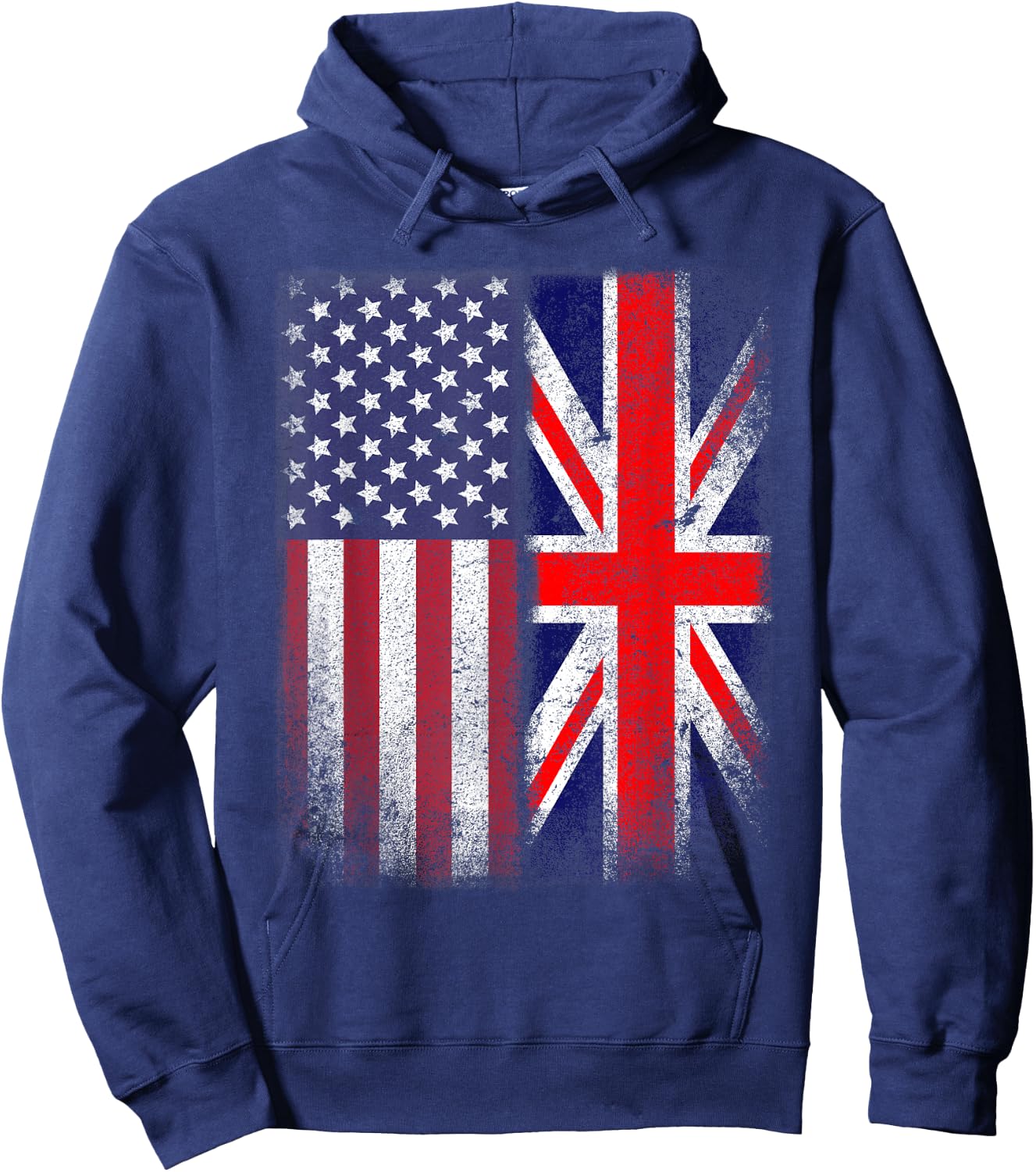 British American Flag Union Jack England Usa Hoodie - Hoodie | Navy