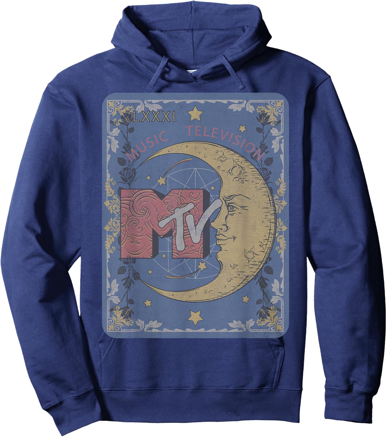 MTV Music Television Crescent Moon Tarot Card Hoodie - Hoodie | Navy