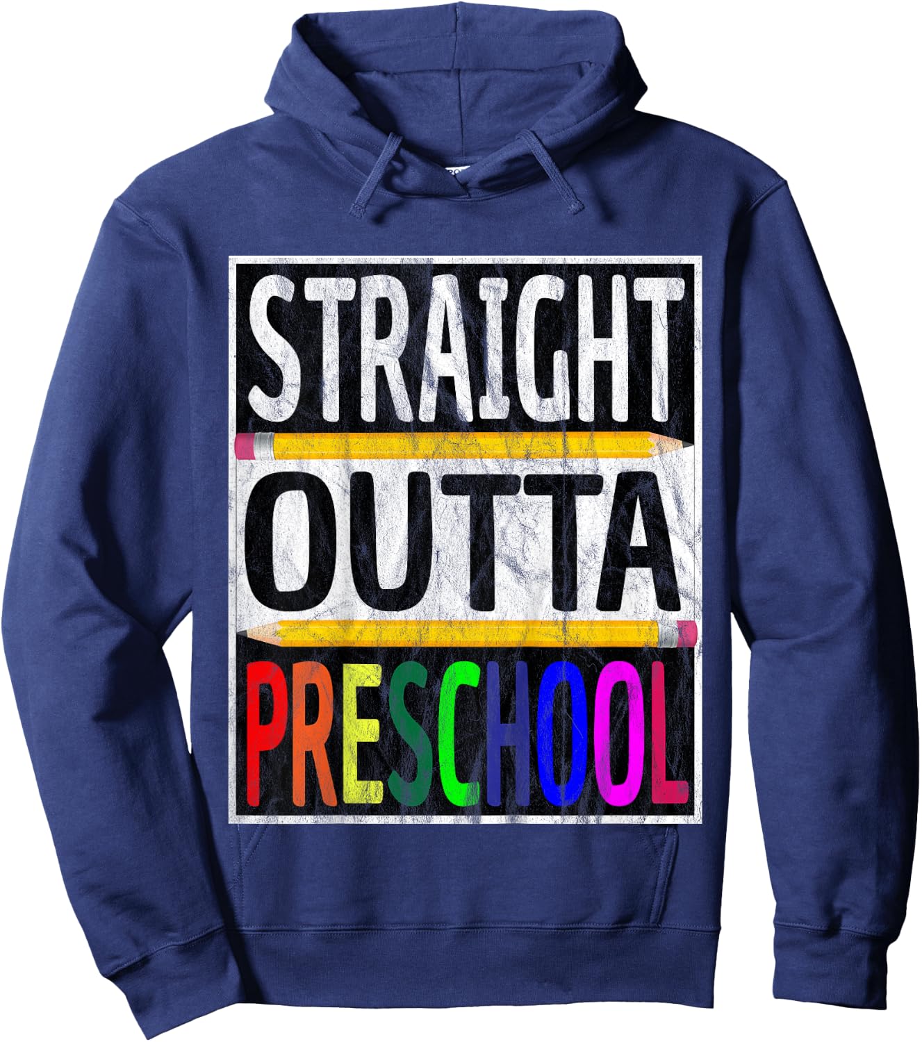 Kids Straight Outta Preschool Graduation Gift Hoodie - Hoodie | Navy
