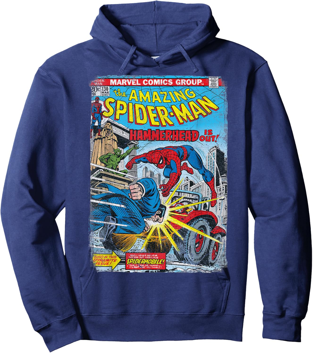 Marvel Spider-Man Classic Retro Comic Hammerhead Hoodie - Hoodie | Navy