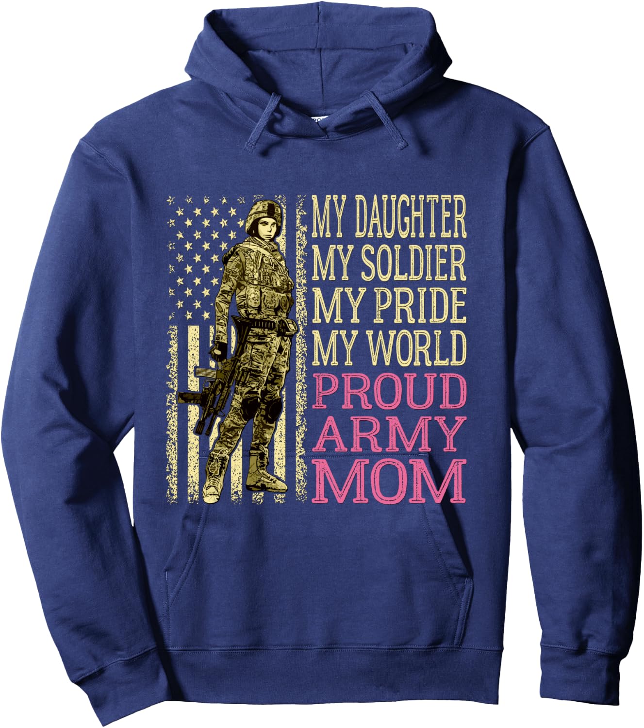 My Daughter My Soldier Hero Proud Army Mom Military Mother Hoodie - Hoodie | Navy