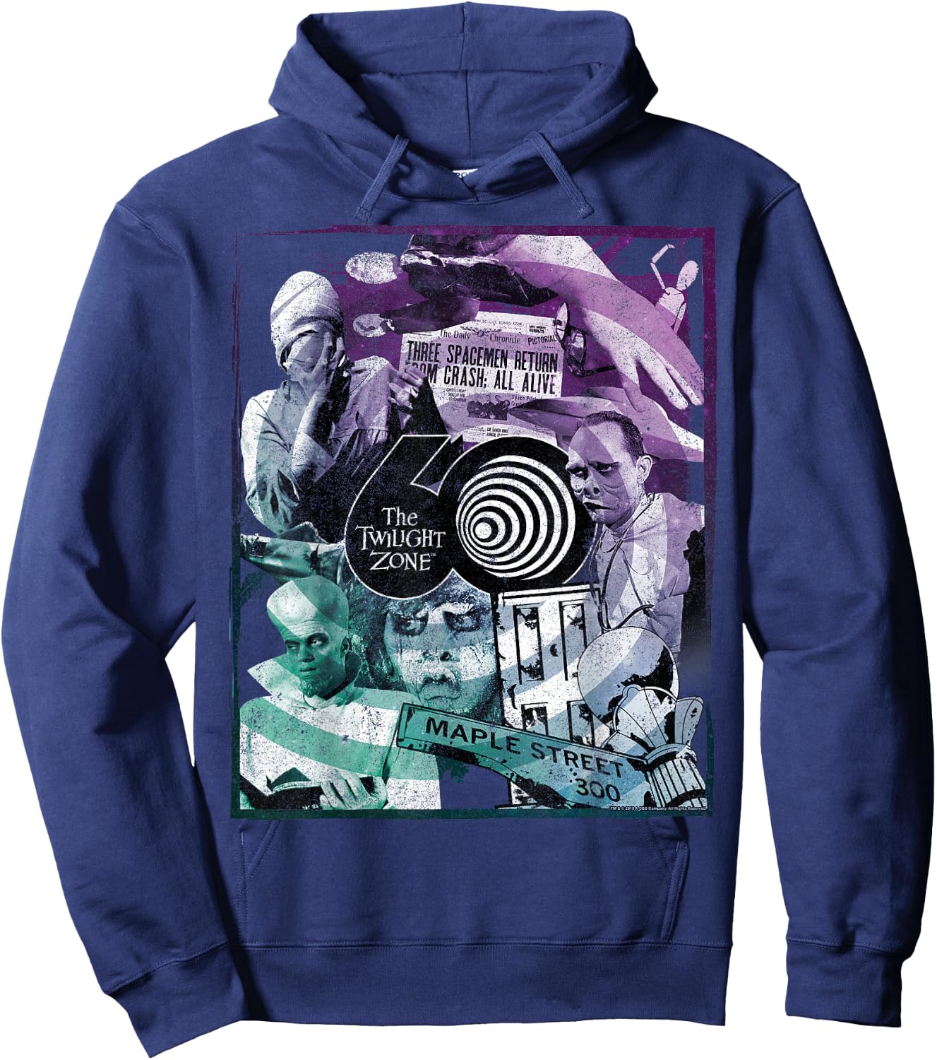 The Twilight Zone 60th Anniversary Gradient Group Poster Hoodie - Hoodie | Navy