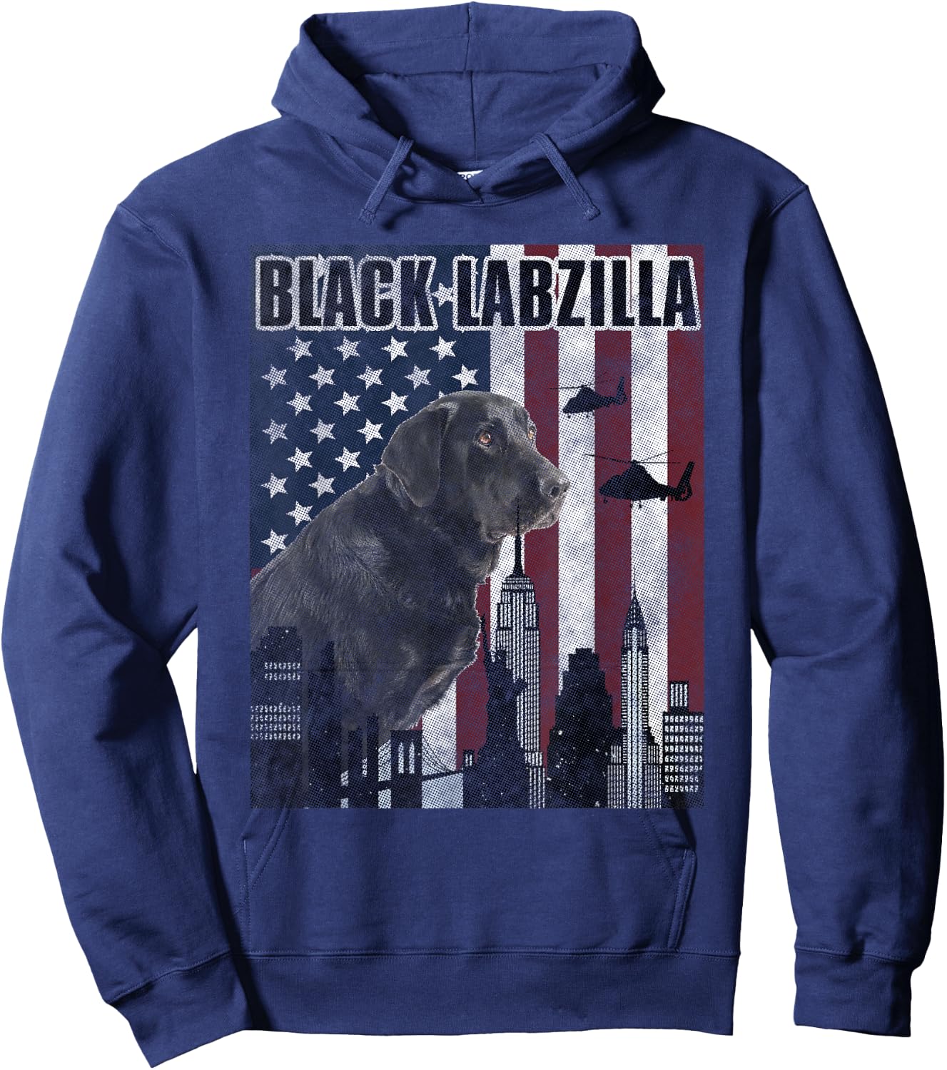 Black Labzilla Amercian Labrador Retriever Lab Hoodie - Hoodie | Navy