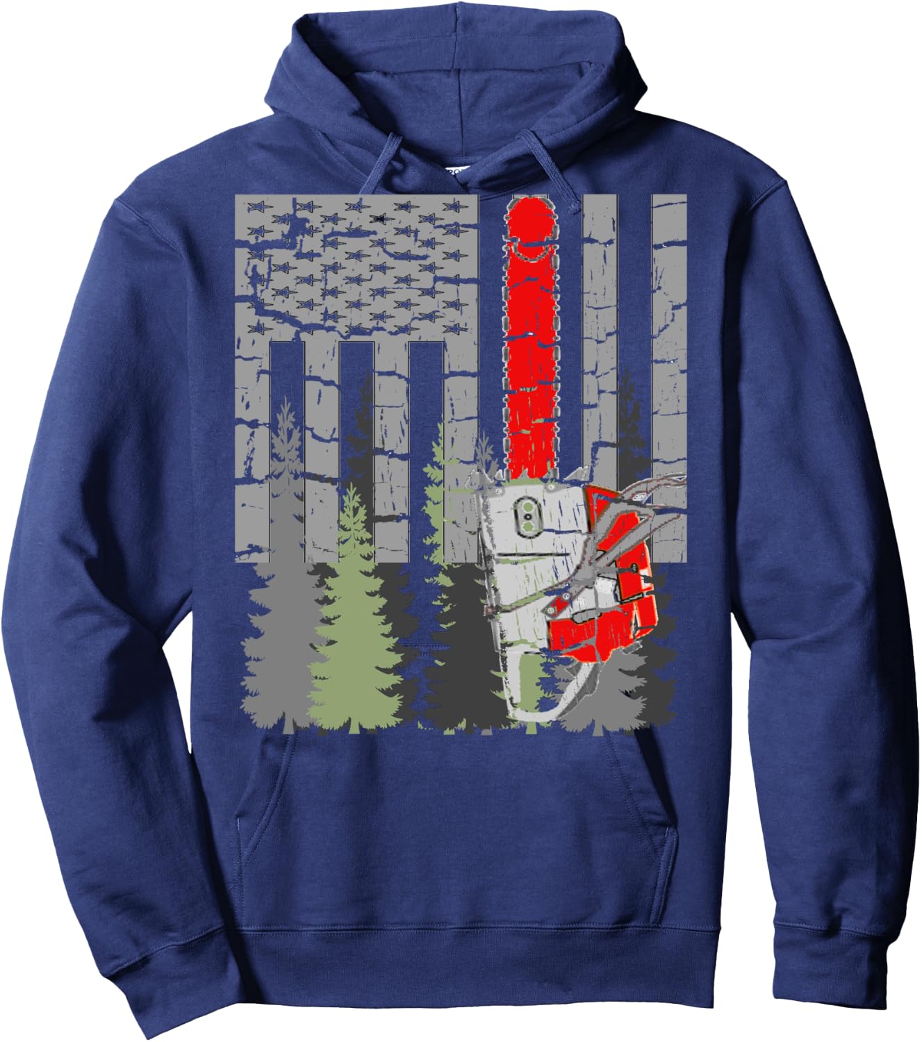 Thin Red Line Chainsaw and Woods Hoodie - Hoodie | Navy