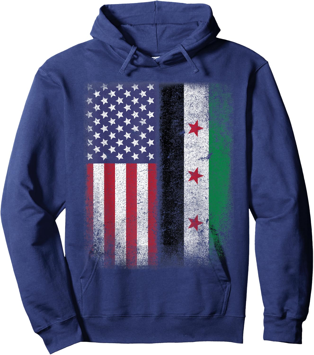 Syrian American Flag Syria Usa Pride Women Kids Men Hoodie - Hoodie | Navy
