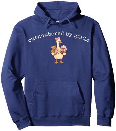 Outnumbered By Girls Funny DAD of Girls Goose Family Life Hoodie - Hoodie | Navy