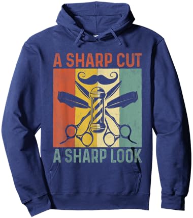 The Art Of Barbering Haircut Hairstyle Men Barber Barbershop Hoodie - Hoodie | Navy