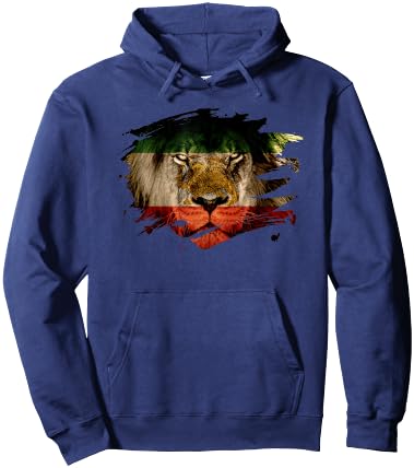 Persia Flag with African Lion - Persian Pride Hoodie - Hoodie | Navy
