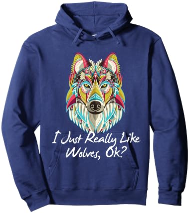 Funny Wolf Shirt Really Like Wolves Wolf Biologist Gift Hoodie - Hoodie | Navy