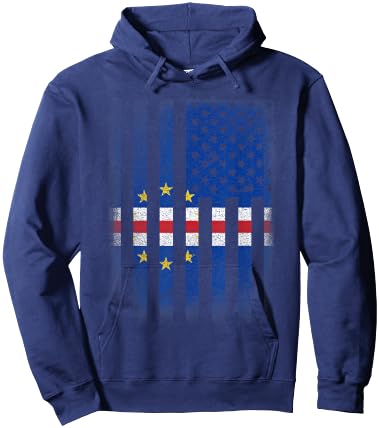 Cape Verdean American Flag Cabo Verde Usa America Hoodie - Hoodie | Navy