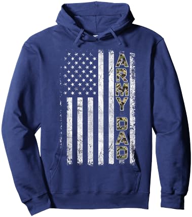 Proud Army Dad T Shirt United States USA Flag Father Gift Hoodie - Hoodie | Navy