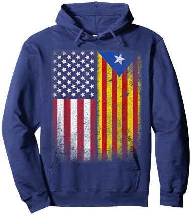 Catalan American Flag Catalunya Usa Catalonia Hoodie - Hoodie | Navy