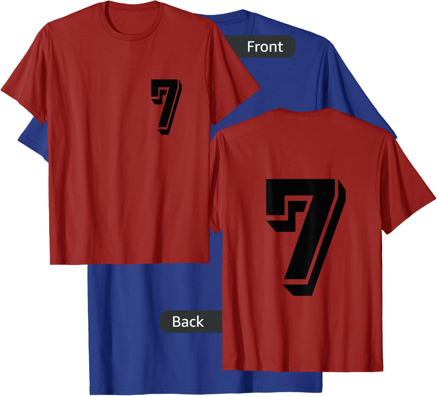 Front and Back number 7 Jersey My Favorite Player #7 T-Shirt - T-Shirt | Royal