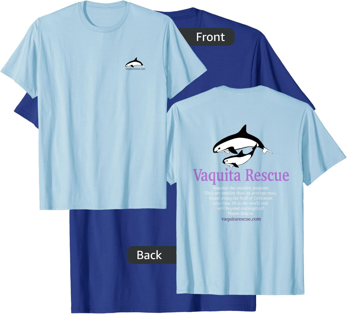 Vaquita Porpoise Dolphin Rescue Endangered Animal T Shirt T-Shirt - T-Shirt | Royal