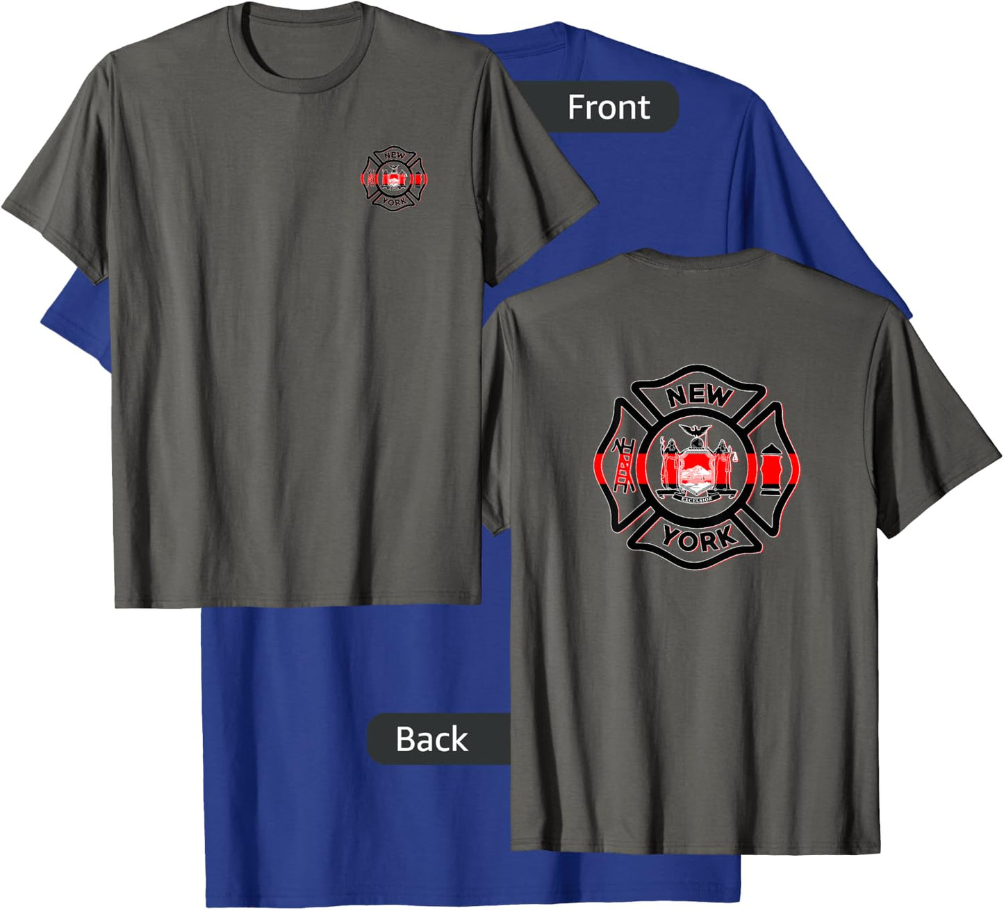 New York Fire Police Department Firefighters Firemen T-Shirt - T-Shirt | Royal