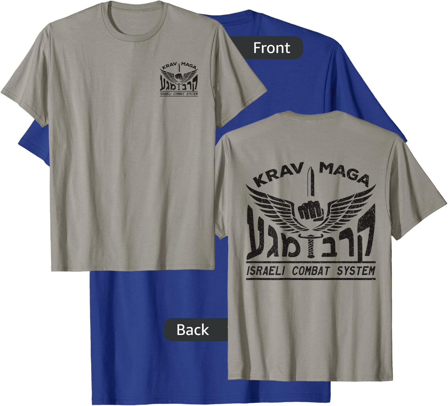 Krav MAGA Shirt Israeli Combat System IDF Front Back T-Shirt - T-Shirt | Royal