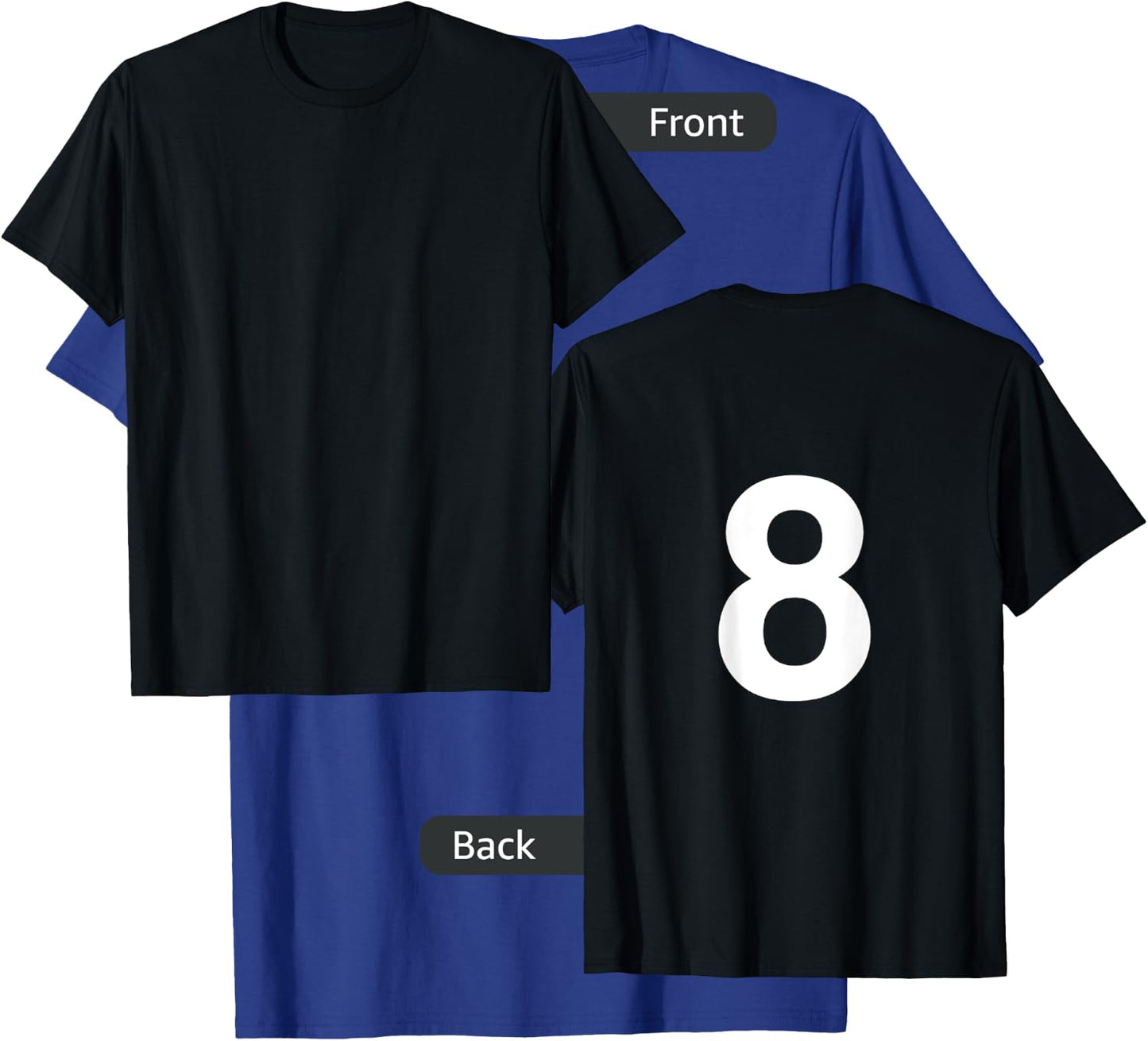 Number 8 Numbered Shirt Number on Back T-Shirt - T-Shirt | Royal