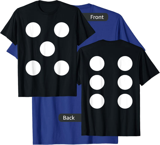 Dice Front 5 Back 6 Yo 11 2-Sided Halloween Costume Shirt T-Shirt - T-Shirt | Royal