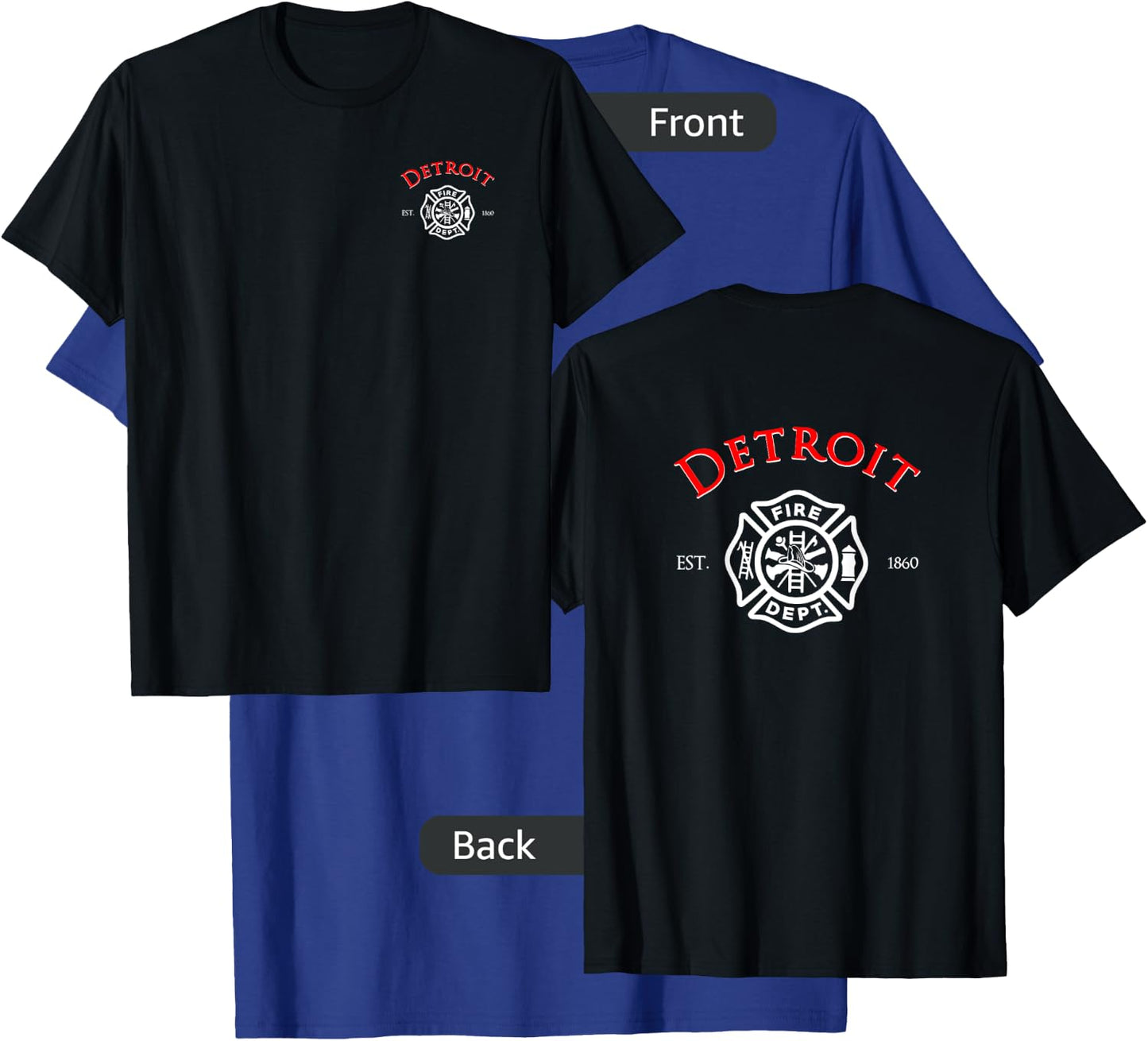 City of Detroit Fire Rescue Michigan Firefighter T-Shirt - T-Shirt | Royal