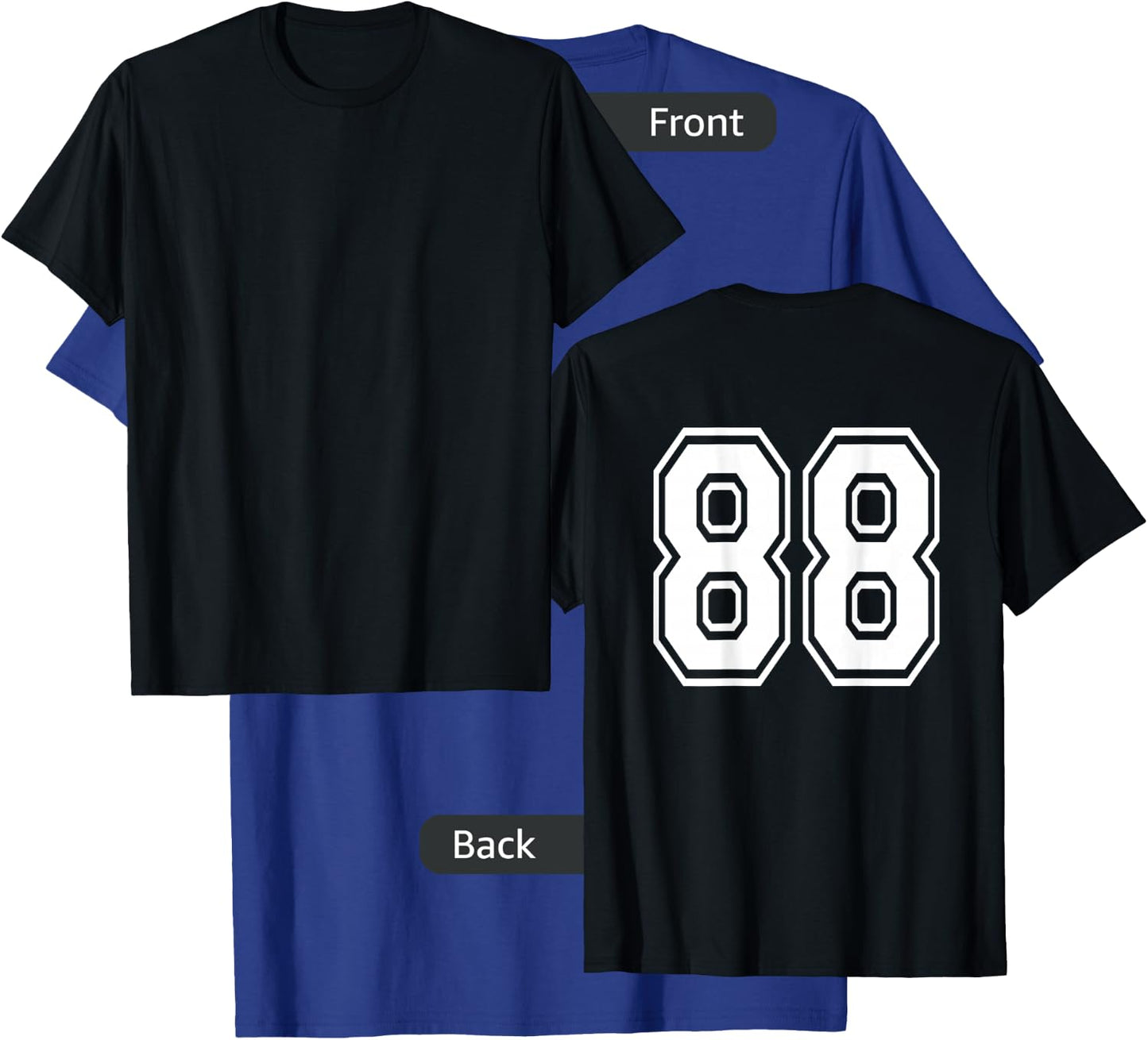 Number 88 Sports Player Number BACK Of Shirt Only T-Shirt - T-Shirt | Royal