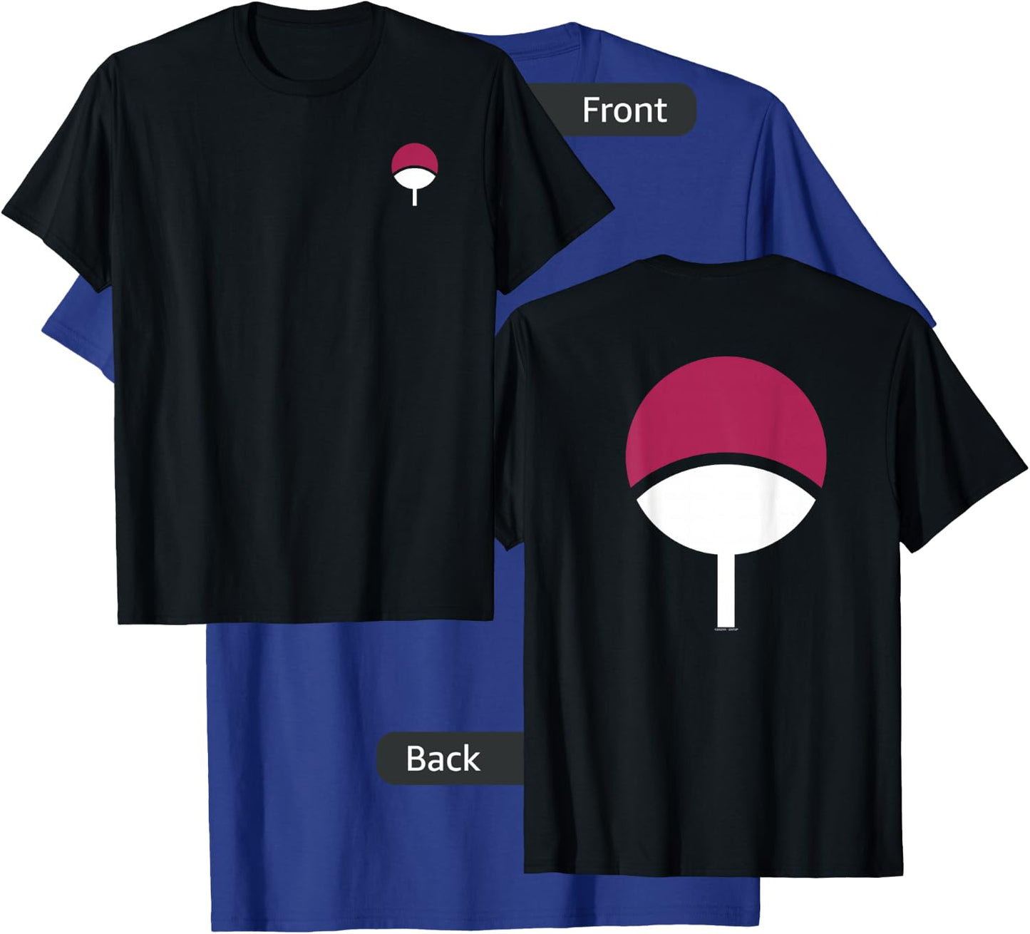 Naruto Shippuden Sasuke Uchiha Icon Front and Back Anime T-Shirt - T-Shirt | Royal