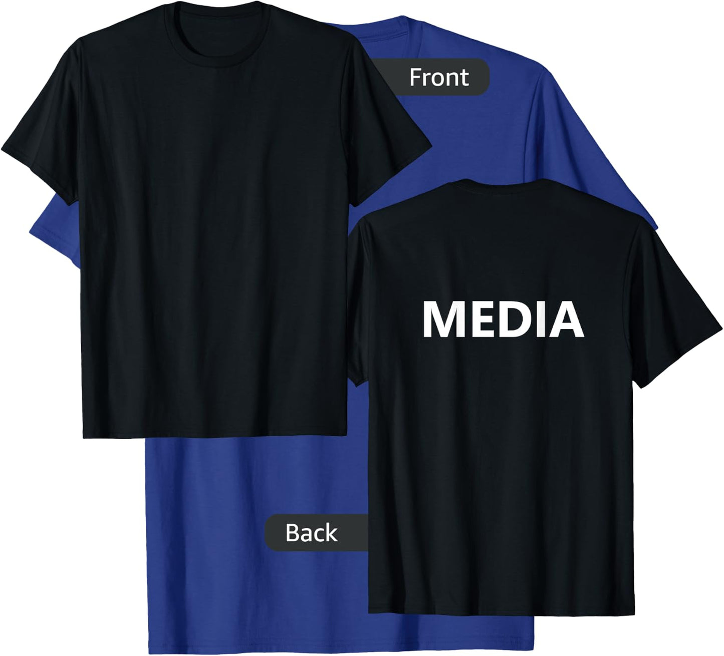 Media Staff Job Camera Guy Reporter Journalist (Back Print) T-Shirt - T-Shirt | Royal