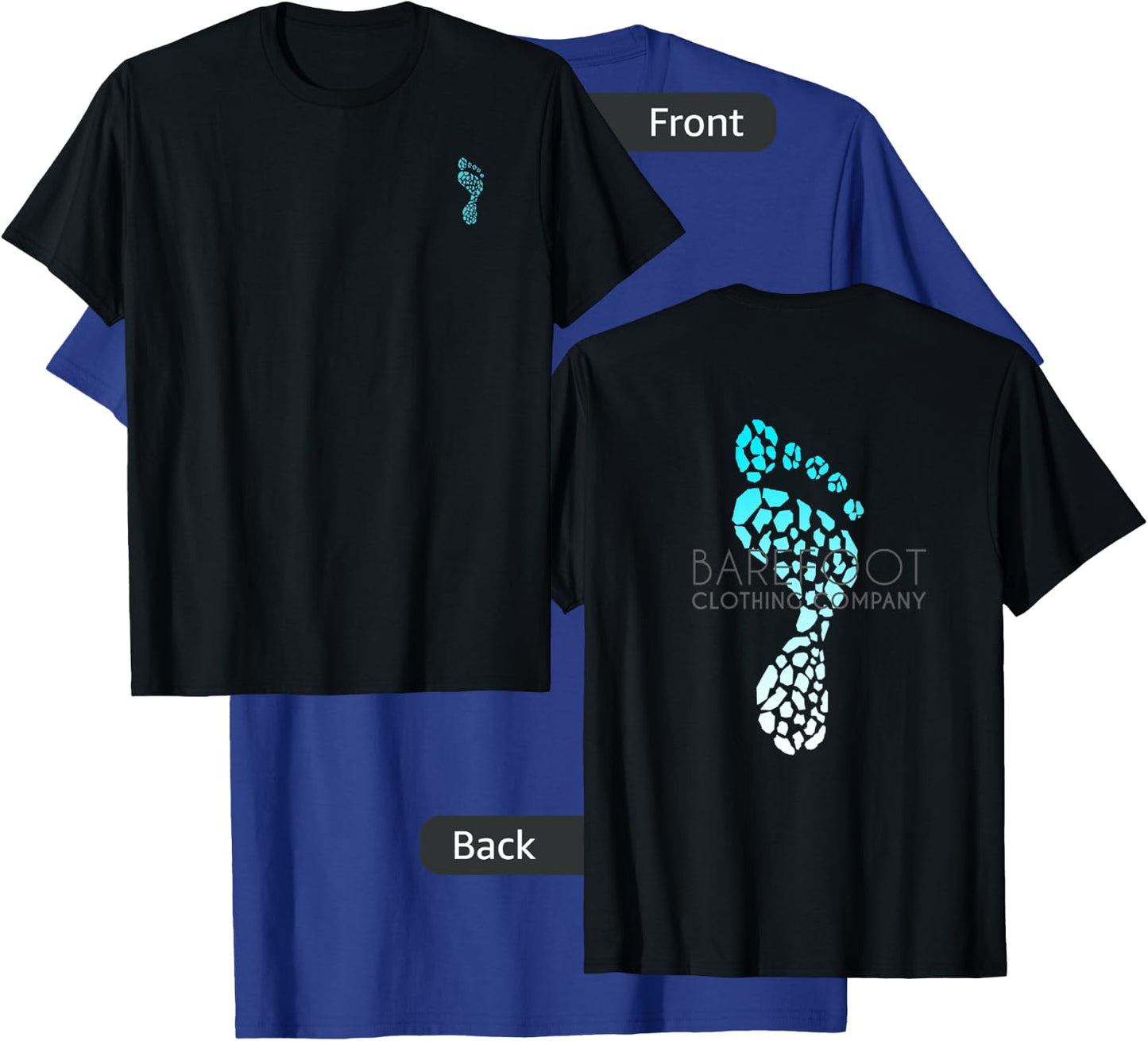 Barefoot Clothing Company: logo on back T-Shirt - T-Shirt | Royal