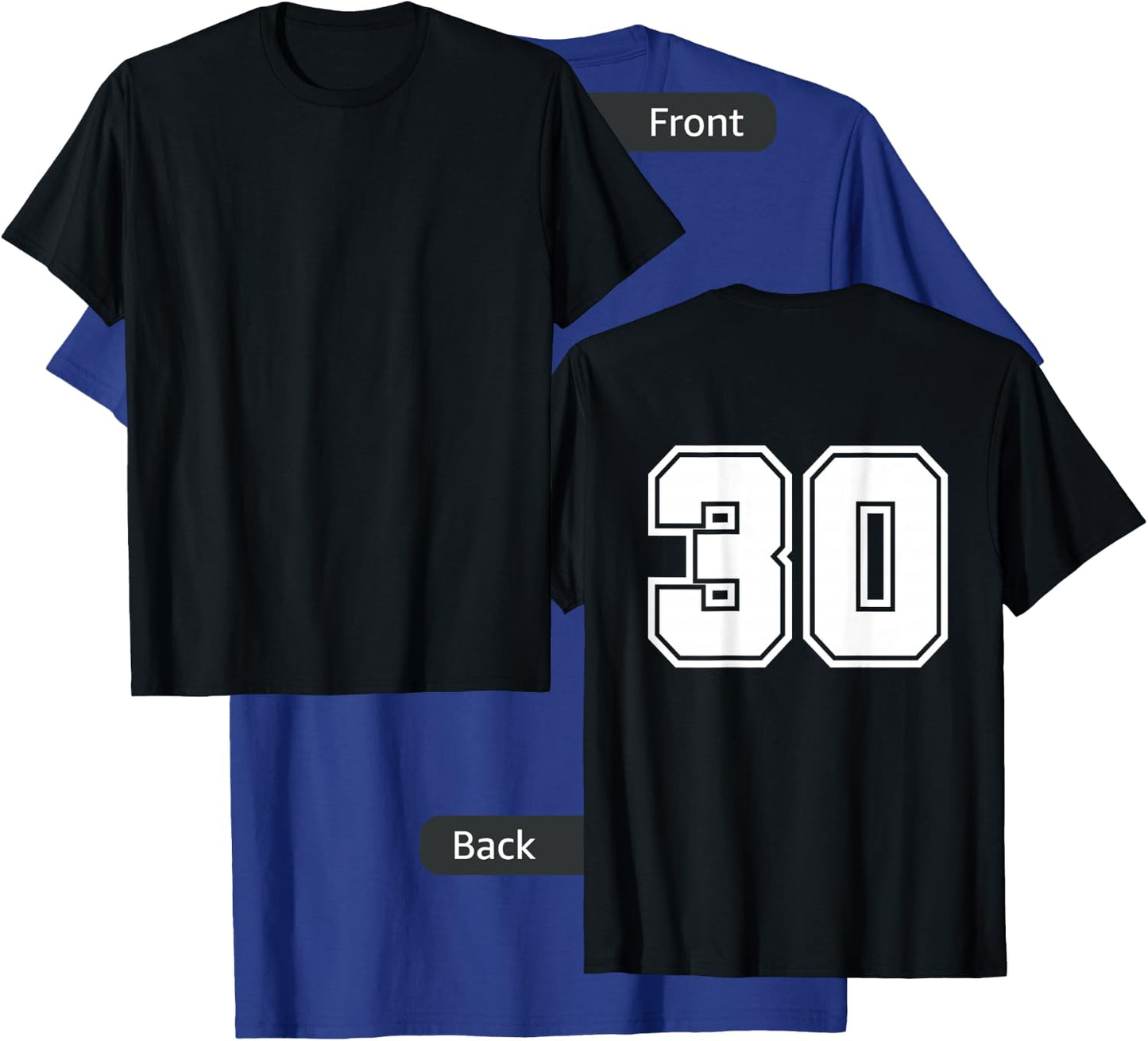 Number 30 No. Thirty #30 Sports Jerseys Player T-Shirt - T-Shirt | Royal
