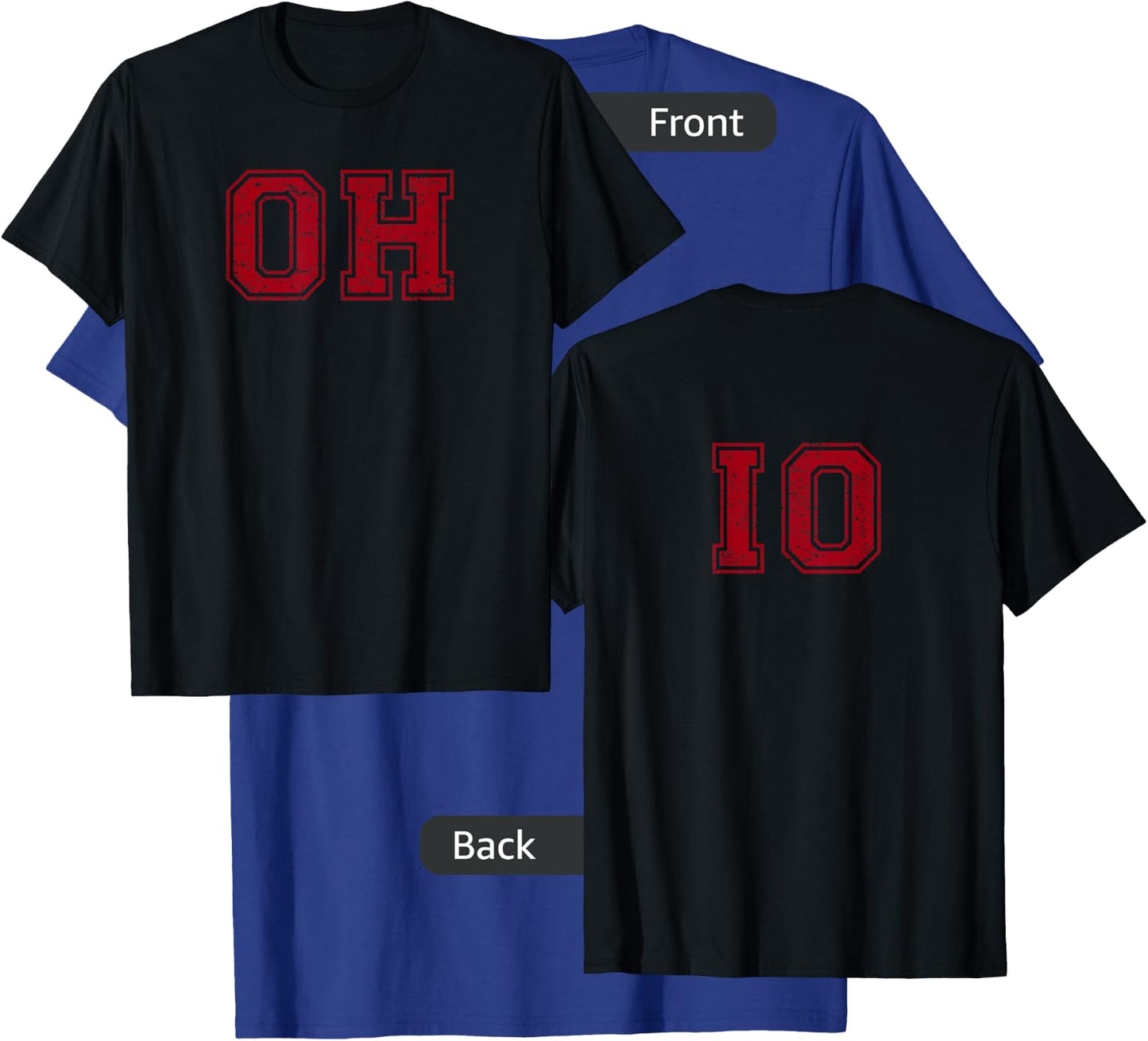 Vintage OH IO Double-sided T-Shirt - T-Shirt | Royal