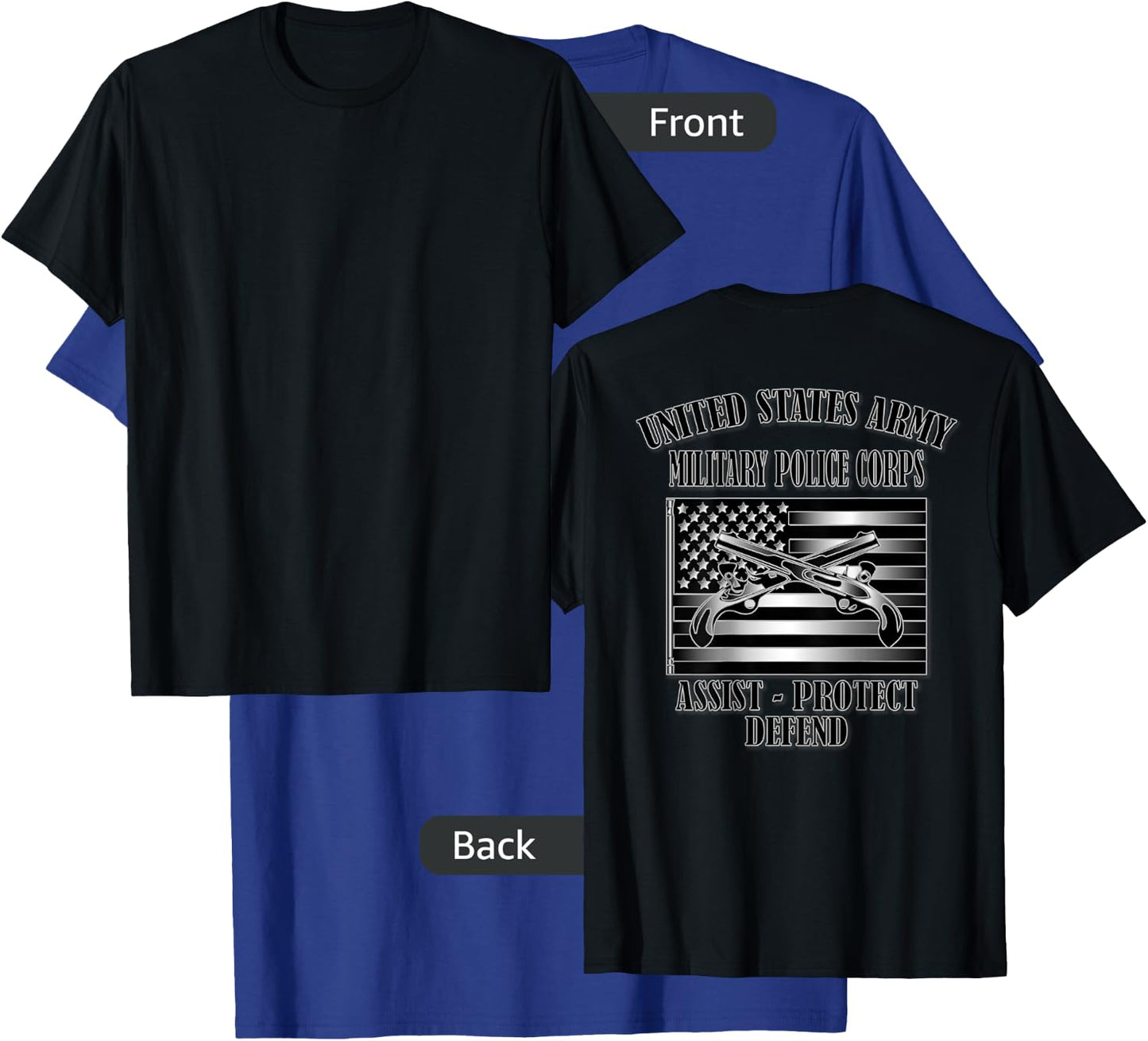 U.S. Army Military Police Corps (Back Design) T-Shirt - T-Shirt | Royal