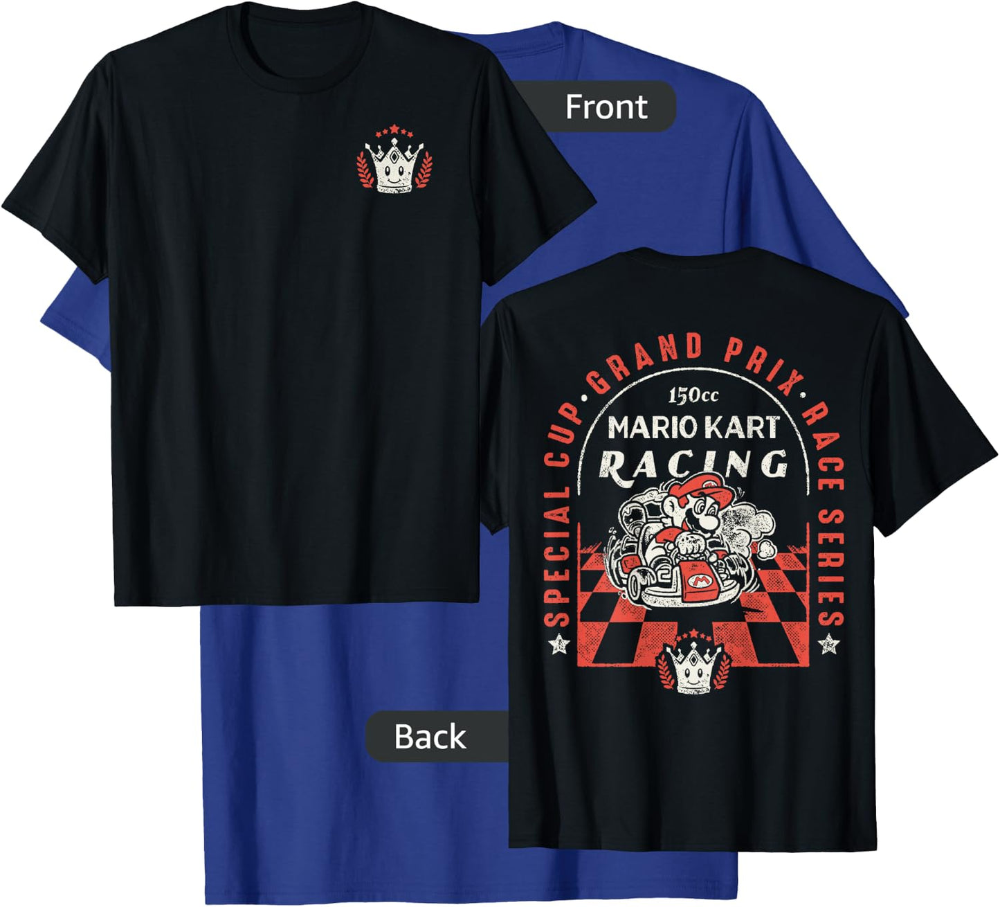 Mario Kart Victory Crown Front 150cc Racing Graphic T-Shirt - T-Shirt | Royal