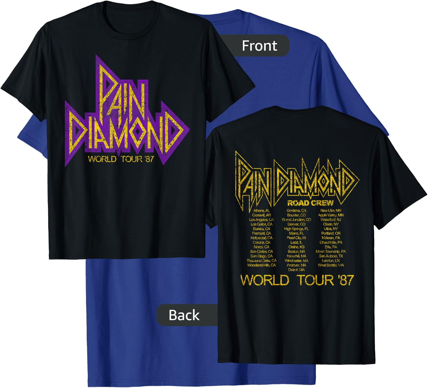 Pain Diamond World Tour '87 T-Shirt - T-Shirt | Royal