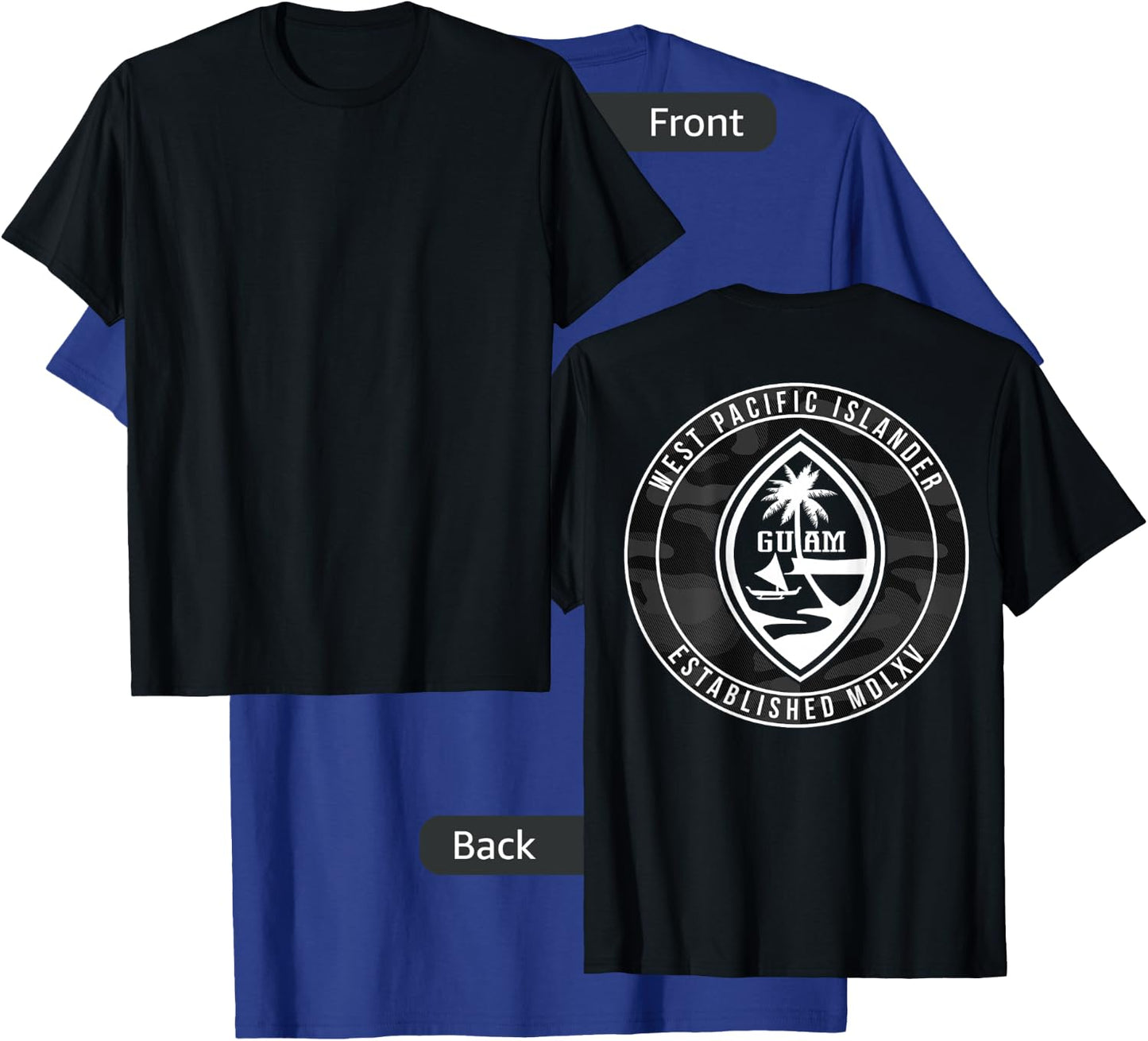 Guam Shirt - Guam Seal T Shirt Back Print Only T-Shirt - T-Shirt | Royal
