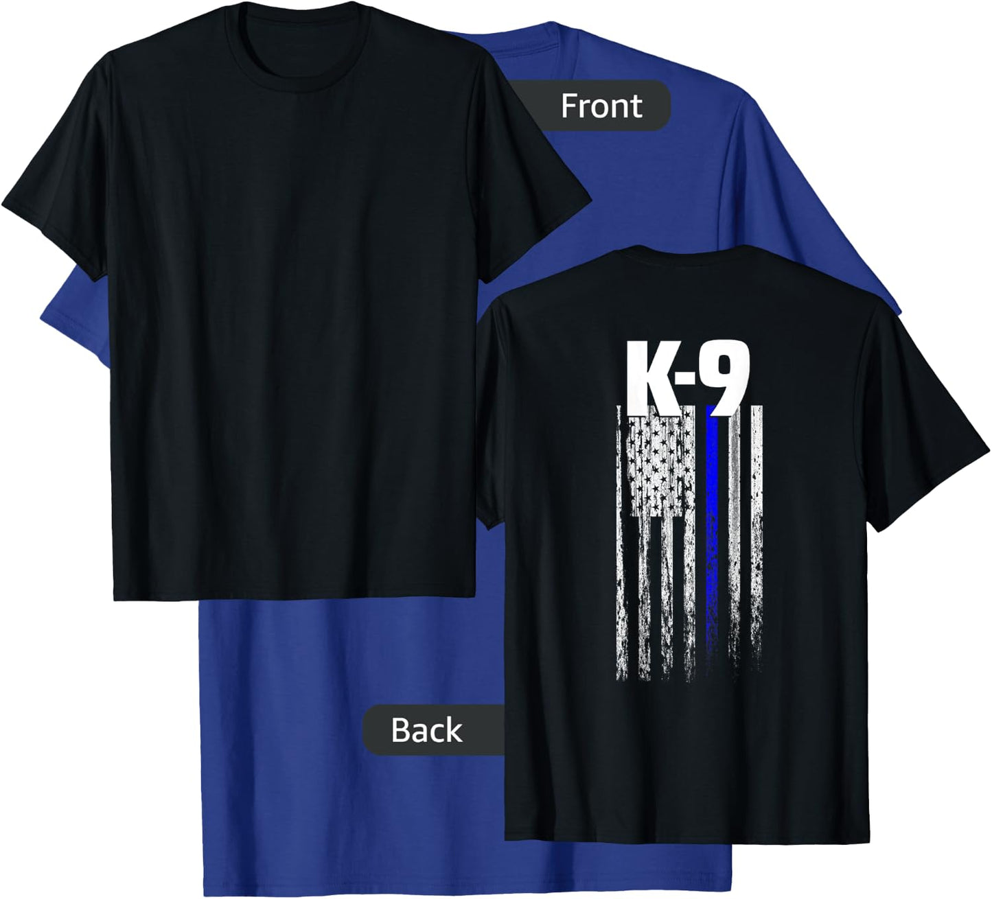 K-9 Police Officer USA Flag LEO Cops Law Enforcement T-Shirt - T-Shirt | Royal