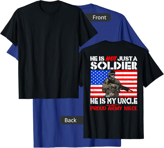 My Uncle Is My Soldier Hero Proud Army Niece Military Family T-Shirt - T-Shirt | Royal