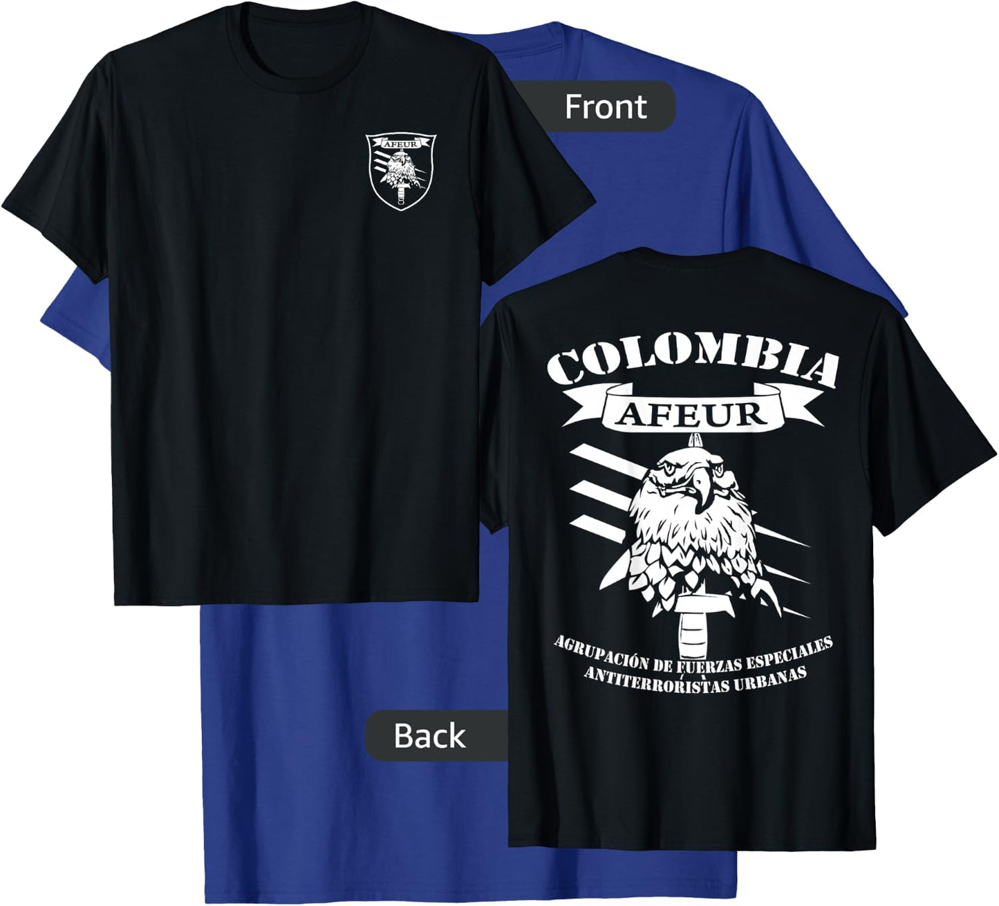Colombia Army Special Forces AFEUR T-Shirt - T-Shirt | Royal