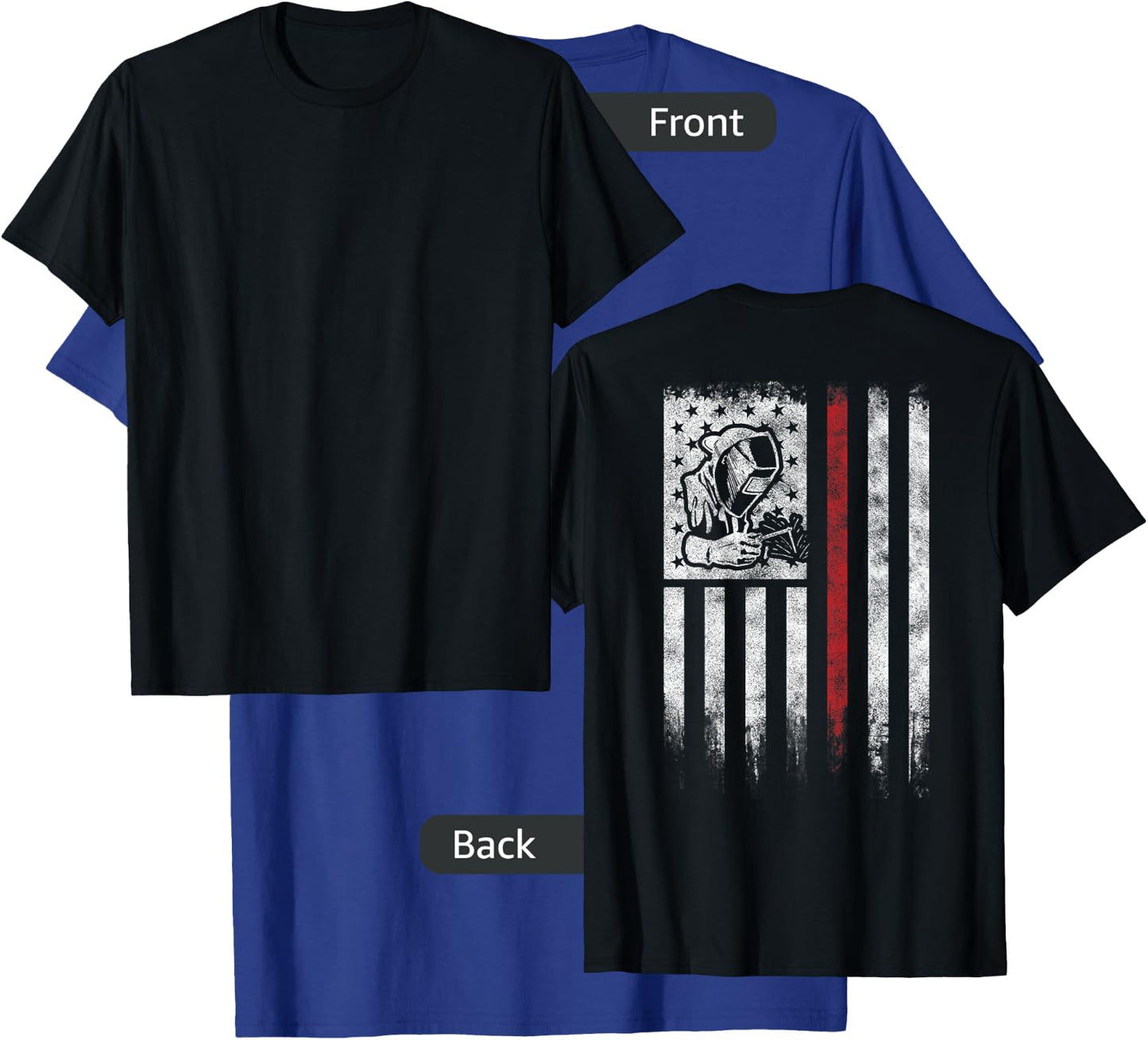 Welder Vintage USA American Flag Patriotic Welding T-Shirt - T-Shirt | Royal