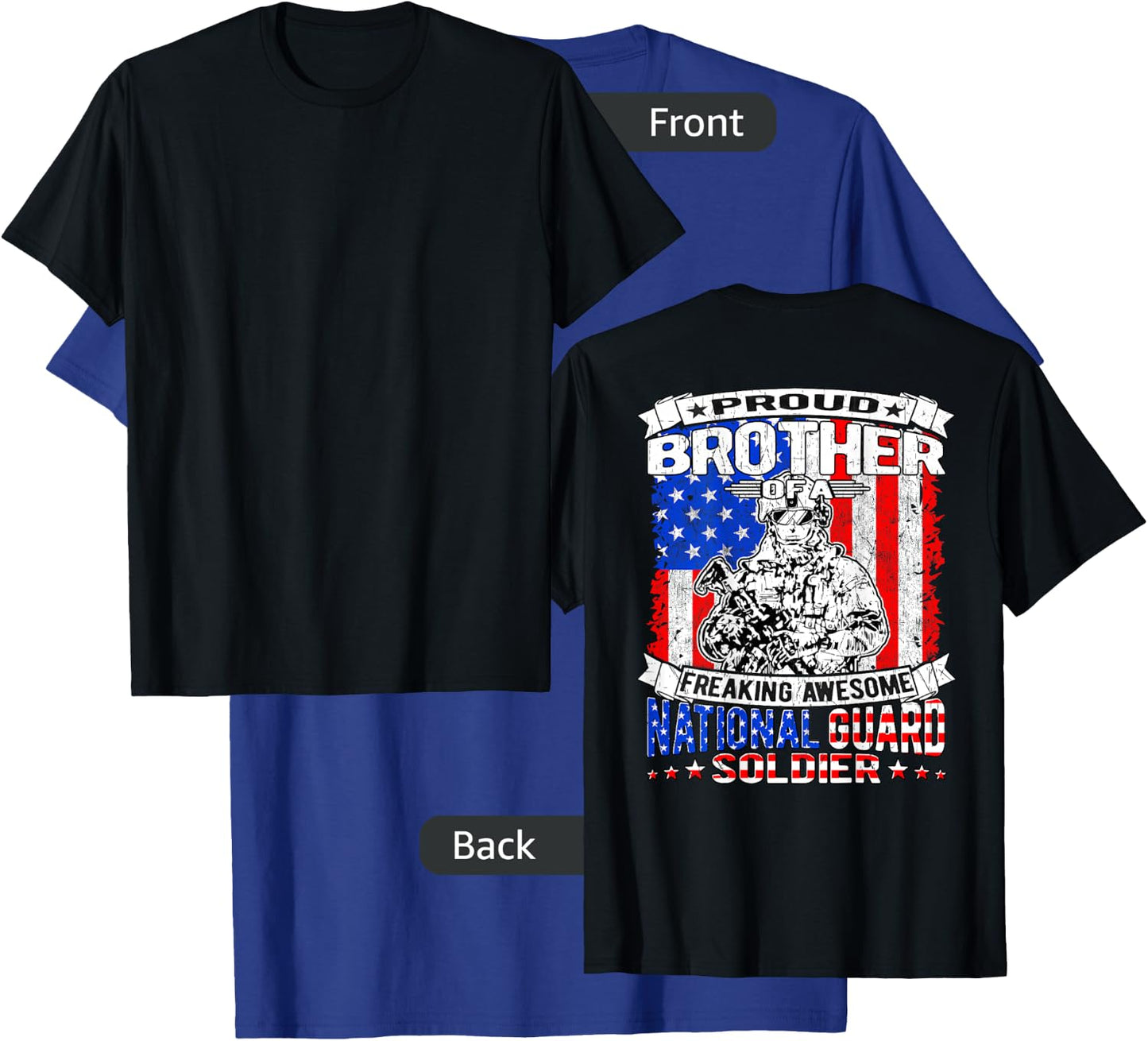 Proud Brother of A National Guard Soldier Army Sibling Gift T-Shirt - T-Shirt | Royal