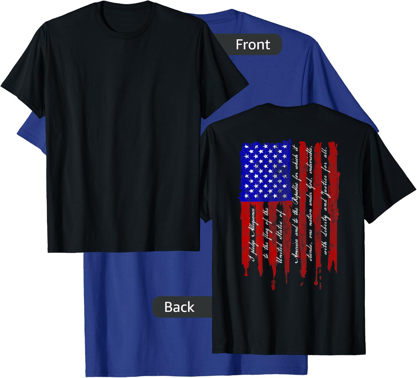 Pledge of Allegiance Patriotic American Flag T Shirt T-Shirt - T-Shirt | Royal