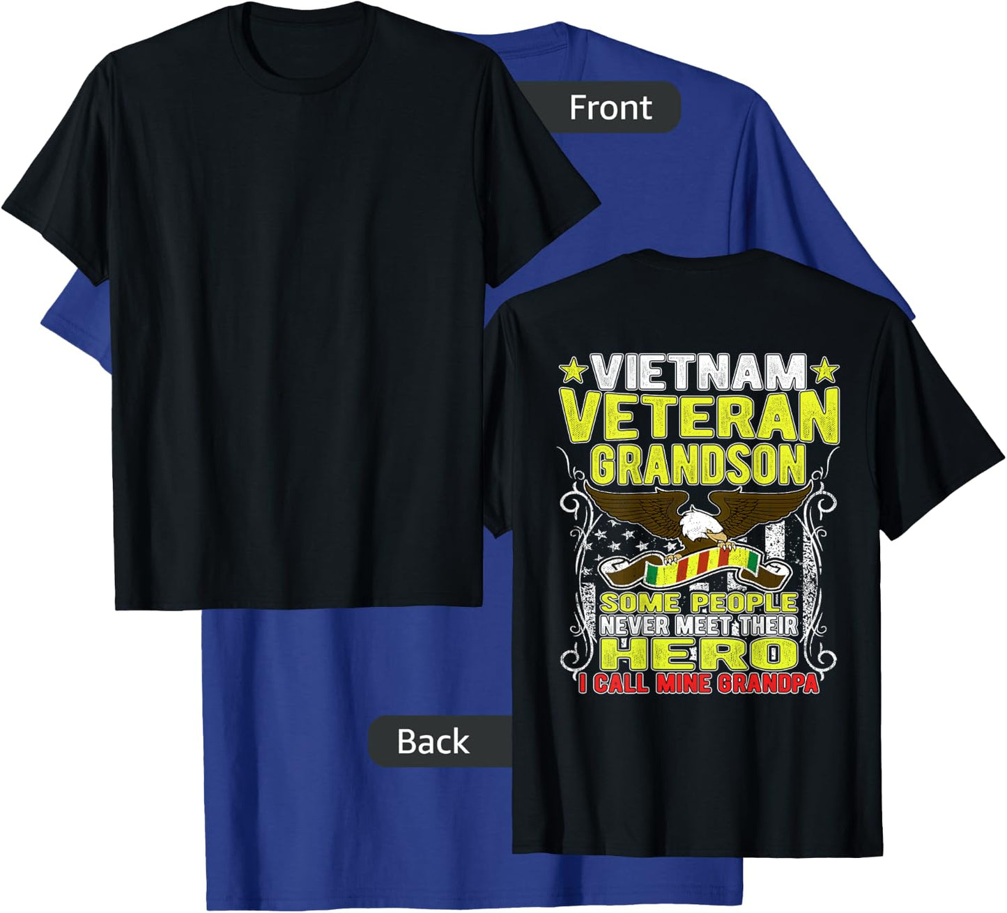 Proud Vietnam Veteran Grandson - Military Veterans Day Gift T-Shirt - T-Shirt | Royal