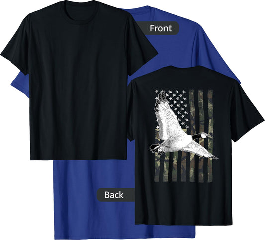 Goose Hunting Camo Flag (on Back) T-Shirt - T-Shirt | Royal