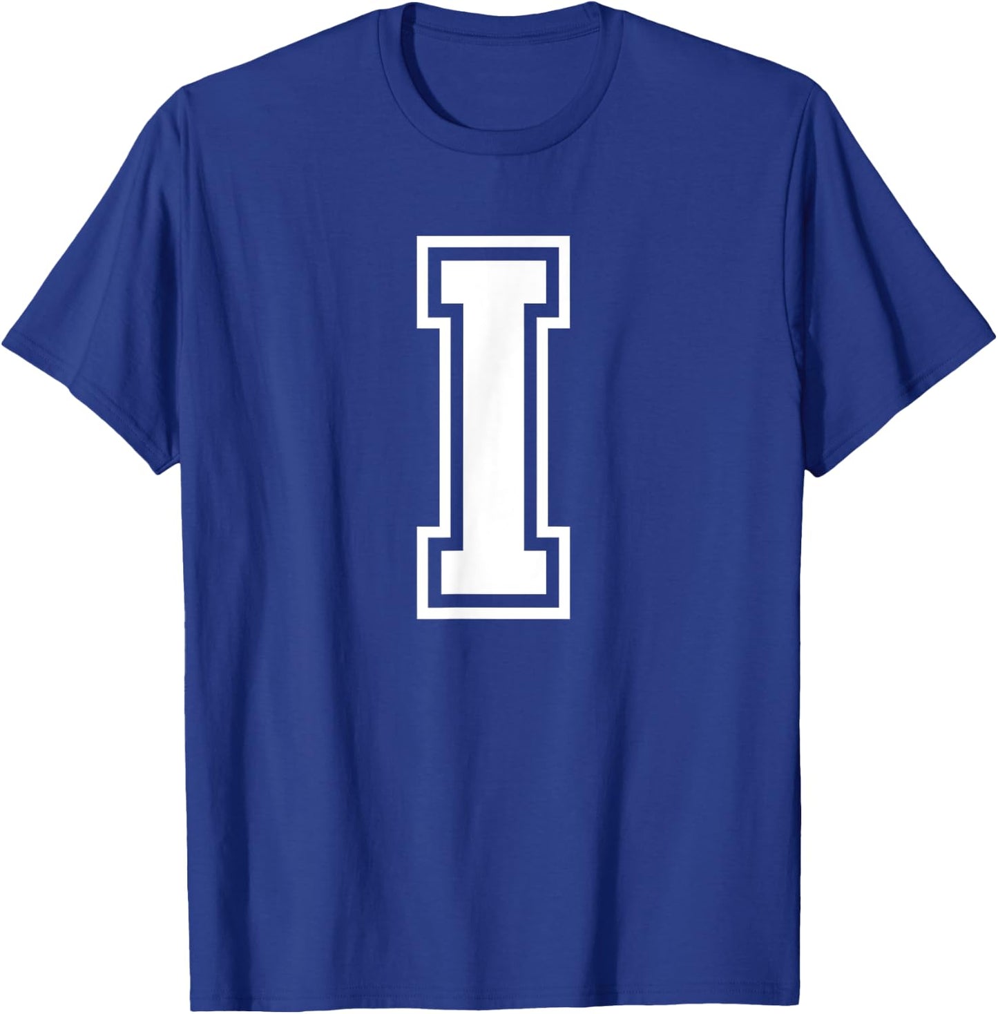 Letter I Name Initial Varsity Alphabet Monogram T-Shirt - T-Shirt | Royal