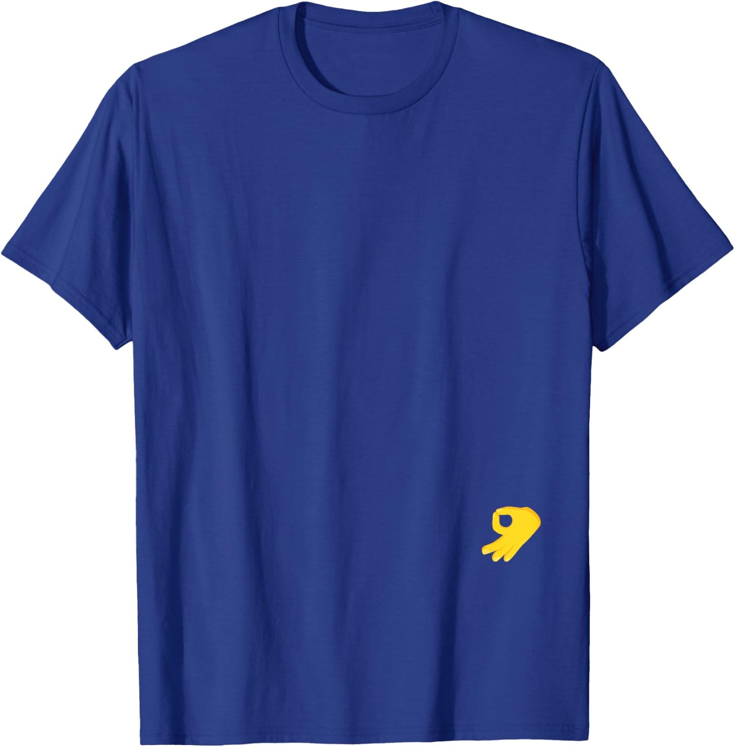 Got Ya - Upside Down OK Sign on Back T-Shirt - T-Shirt | Royal