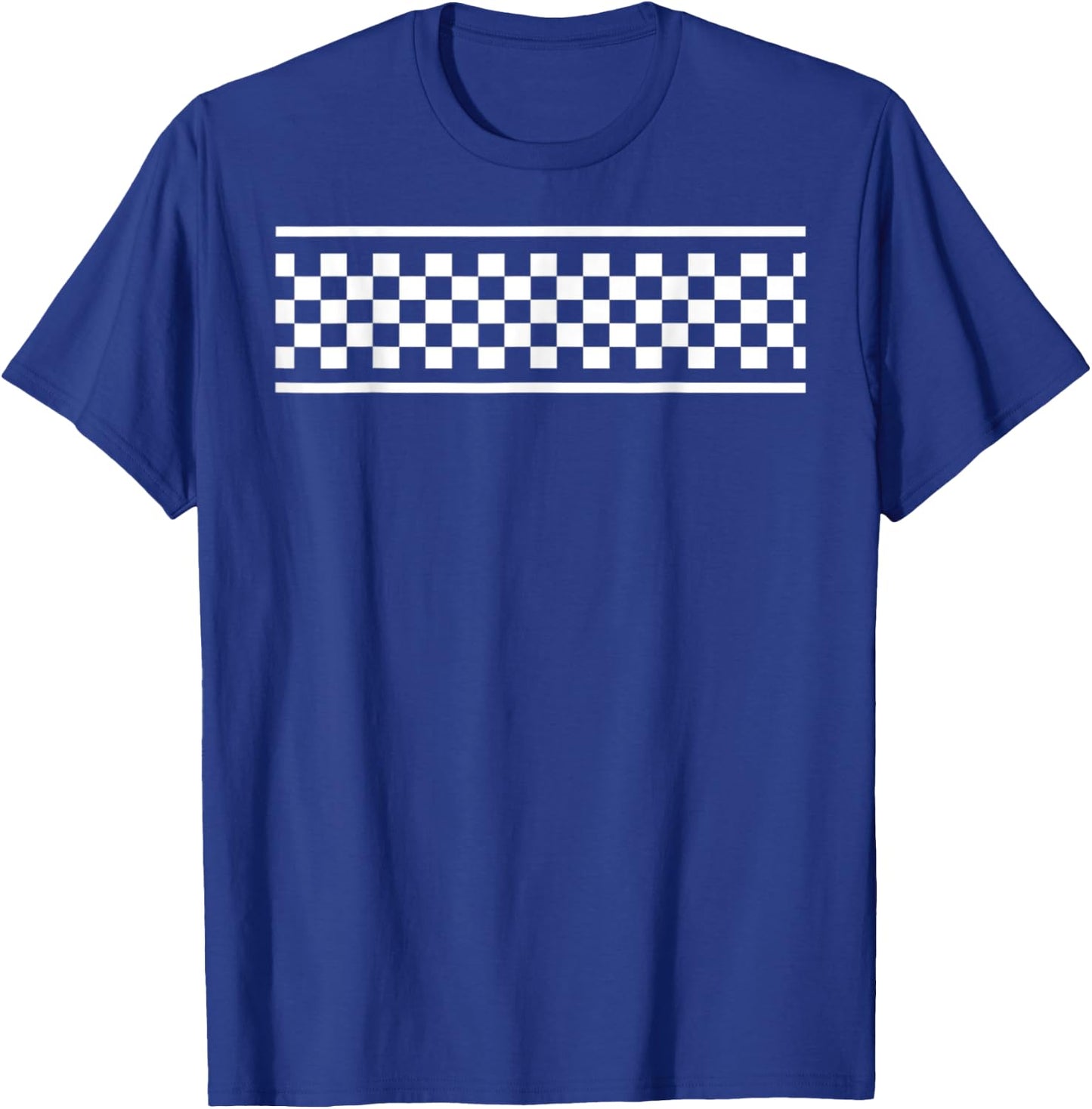 Checker Pattern Checkerboard Skater Surfer Style Teens T-Shirt - T-Shirt | Royal