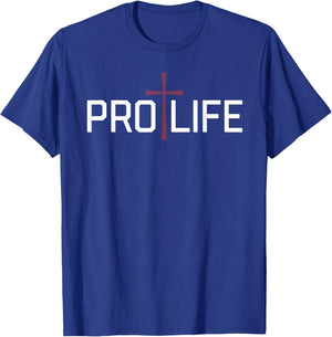 Pro Life Simple Christian Anti-Abortion T-Shirt - T-Shirt | Royal