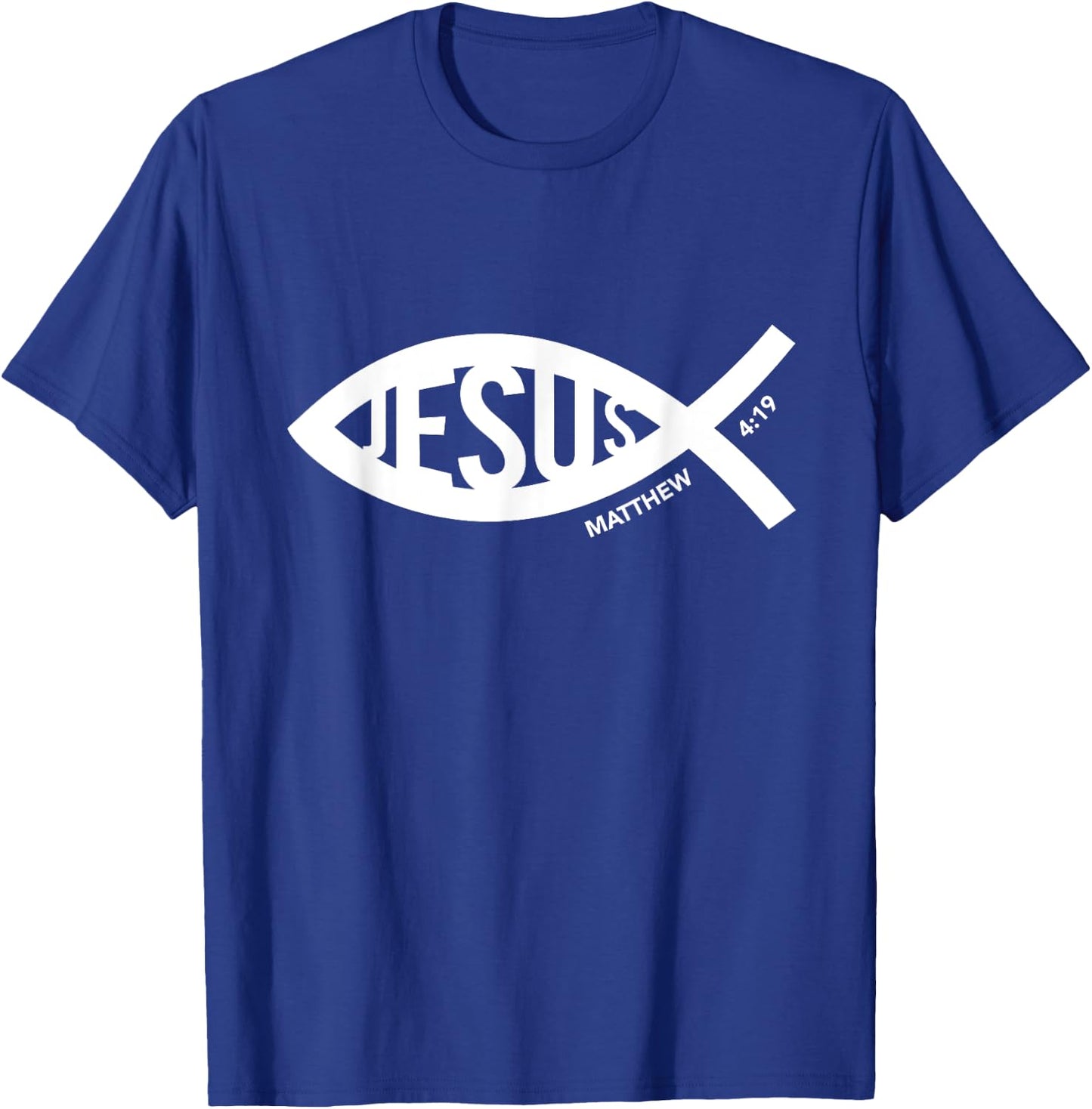 Jesus Fish Symbol Christian T-Shirt - T-Shirt | Royal
