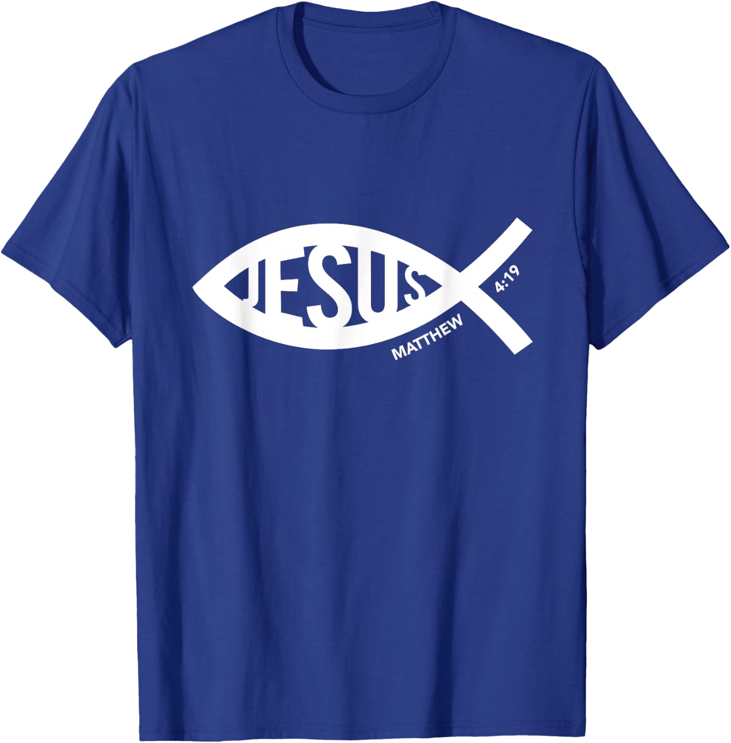 Jesus Fish Symbol Christian T-Shirt - T-Shirt | Royal