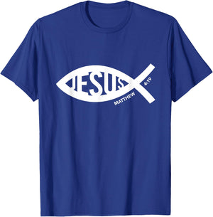 Jesus Fish Symbol Christian T-Shirt - T-Shirt | Royal
