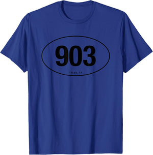 Texas Area Code 903 Shirt Oval State Pride Gift T-Shirt - T-Shirt | Royal