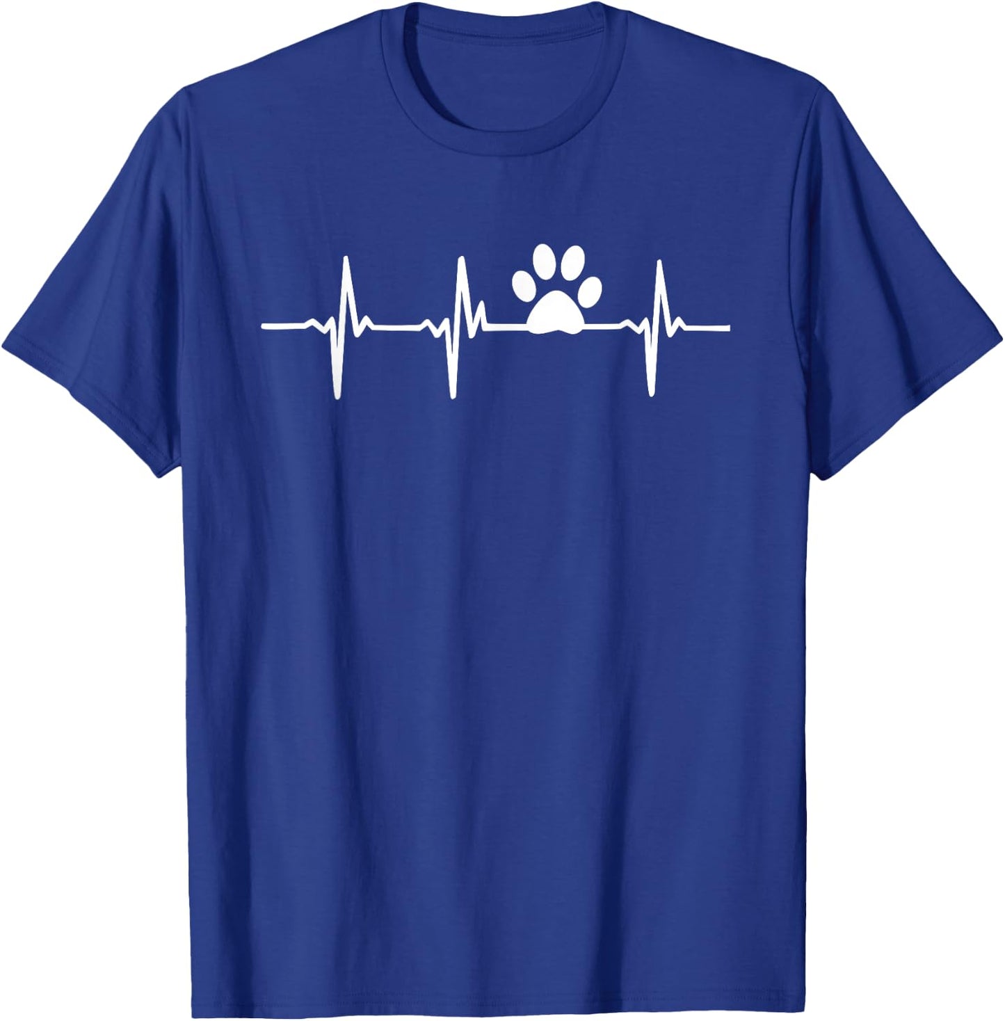 Paw Print Heartbeat Veterinarian Vet Tech T-Shirt - T-Shirt | Royal